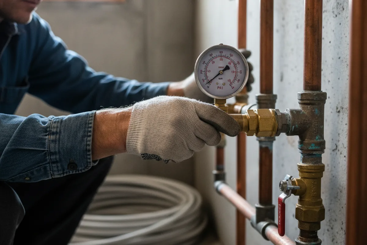 Pressure testing a repaired line during Water Line Repair in Maynardville